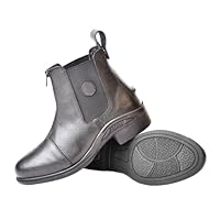 Rhinegold TORONTO ZIP FRONT PADDOCK BOOTS – Adults Soft Grained Leather Riding Boots with Front Zip, Elastic Side Panels & Non-Slip Sole – Comfortable & Durable Yard Boots