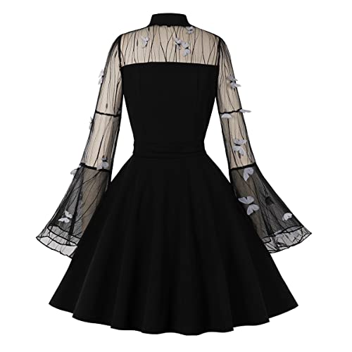 Image of Women's Vintage Polka Dot 1950s Audrey Retro Rockabilly Prom Dress 50's 60's A-Line Cocktail Party Swing Dress