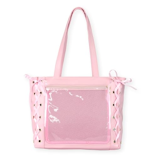 Amazon.co.jp: 痛バッグ 見せバッグ クリア窓付き レースアップ 柔軟