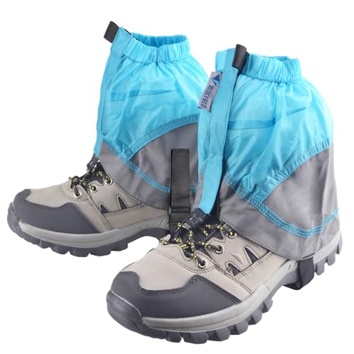 Azarxis Polainas Impermeable Ligera Prueba de Viento Nieve Protección para Montaña Senderismo Caza Esquí Escalada Alpinismo Unisex 1 par (Azul)