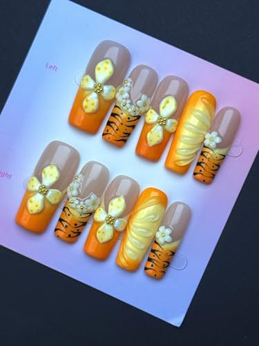 100% 5D Handmade Press on Nails Long Square Nails Press