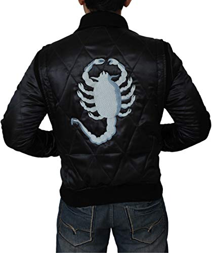 Superior Leather Garments Drive Scorpion Veste cintrée satinée Ryan Gosling Movie Noir, Noir , XS Cover