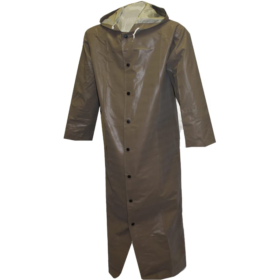 Tingley Magnaprene C12168 Coat With Storm Fly Front, Attached Hood and Inner Cuffs, 60-Inch Length, 2XL, Olive Drab4