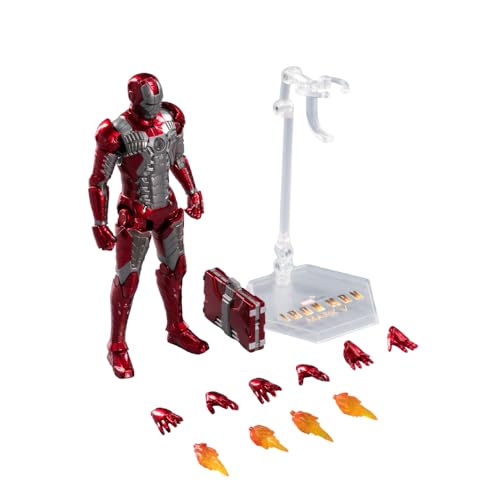 Image of ZD Toys Action Figure - 7 Inch Iron Man Mark 5, Suitcase Armor Edition with Interchangeable Parts & Stand, Premium Detailing, Durable PVC Build for Fans & Collectors, Ages 15+ Years