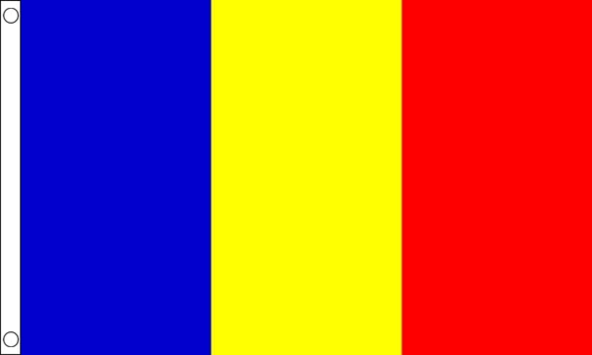 Romania Flag 5 x 3 FT - 100% Polyester With Eyelets FlagSuperstore©, Red,Yellow,Blue