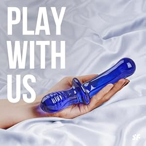 Satisfyer Double Crystal | 20cm | Dildo del punto G | Dildo de vidrio | Vidrio de borosilicato | Estructura lisa y estriada para mayor estimulación | Mango y base ancha para sesiones seguras