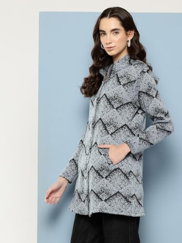 Image of Aarika Womens Winter Wear Lemon Colour Abstract Woolen Cardigan