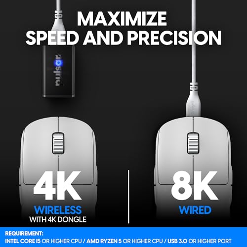 Image of Pulsar Gaming Gears - X2A eS Wireless Gaming Mouse, Limited Edition, Ambidextrous, Optical Switch, OLED Display, Driverless, PAW3395 Sensor, 100H Battery, 4K dongle Included (Medium, White)