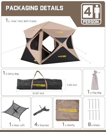 Carpa Instantánea para Camping 4 Personas FanttikOutdoor miniatura 5