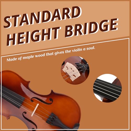 LALAHO Full-Size Violin Set for Beginners with Case & Bow - Image 5