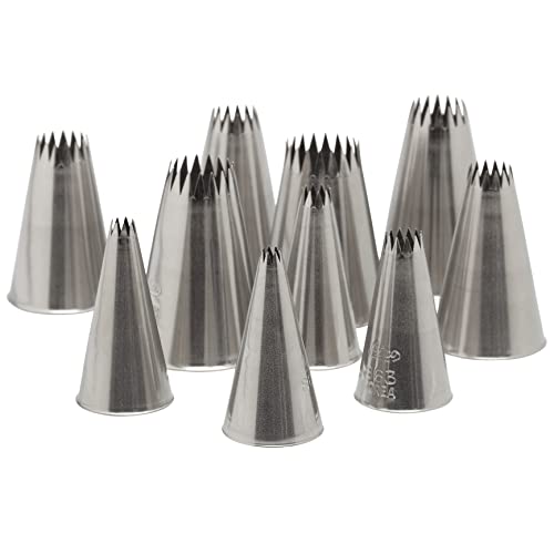 Ateco 870 - 10 Piece French Star Tube Set, Stainless Steel Pastry Tips, Sizes 0 - 9 #TOP2