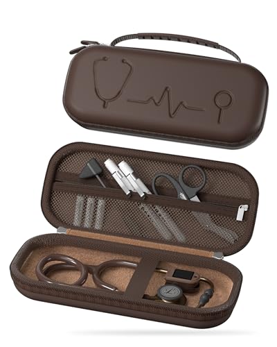 Image of ProCase Stethoscope Case for 3M Littmann Classic III & Cardiology IV -Chocolate | Hard Protective Carrying Bag Fits MDF, ADC, Omron Stethoscopes, Medical Storage Organizer for Nurses & Nursing Students