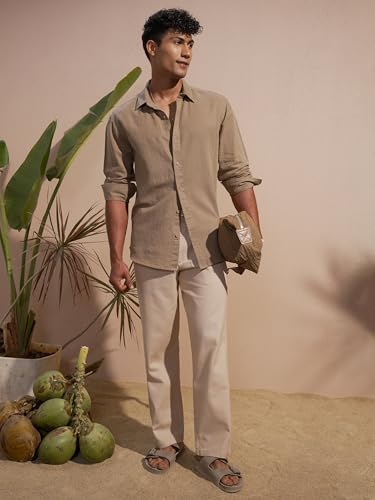 Image of Highlander Men's Relaxed Fit Casual Shirt | Cotton Linen | Relaxed fit | Full Sleeves