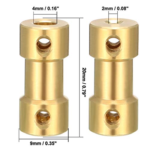 sourcing map Wellenkupplung, 2 mm x 4 mm, Verbindungsadapter für RC-Flugzeug-Boot-Motor L20XD9 – Ansicht 3
