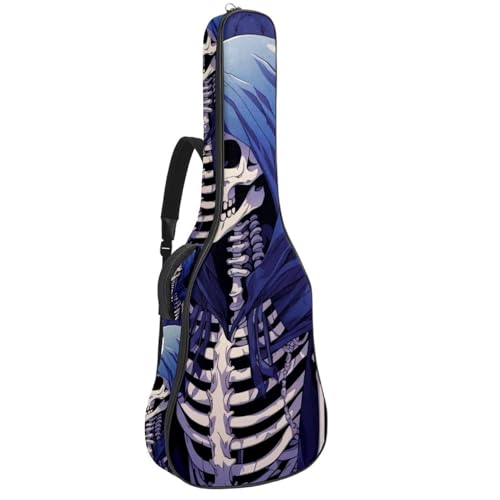 Sac pour guitare acoustique 106 cm motif squelette d'art avec bandoulière réglable