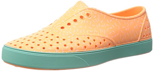 Native Women's Miller Print Fashion Sneaker, Lazer Orange/Sprinkle Print, 10 M US