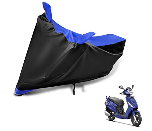 Image of Auto Hub Scooty Cover Compatible with Hero Maestro Edge with Mirror Pocket, Dustproof, Heat Resistant, Triple Stitched, Maestro Edge Scooty Cover- Black, Blue
