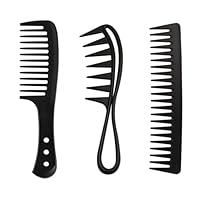 Eupneicu Breiter Zahnkamm[3 Stück], Schuppenkamm, Lockenkamm, Breitzahn Kamm, Hitzebeständiger Antistatischer Haarkämme für Männer und Frauen, für voluminöse Locken und strapaziertes Haar