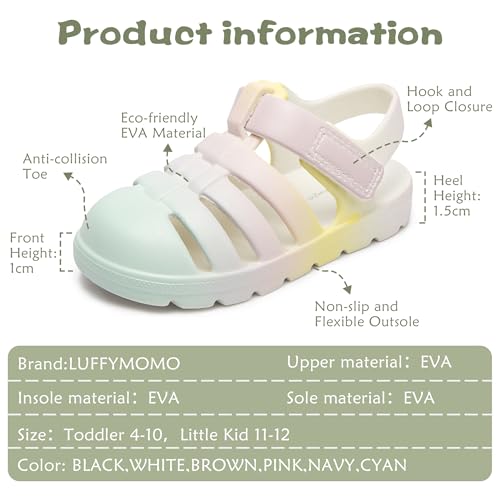 Image of Luffymomo Unisex Kids Closed Toe EVA Sandals | Boys Girls Summer Sport Lightweight Sandal,Outdoor Water Shoes