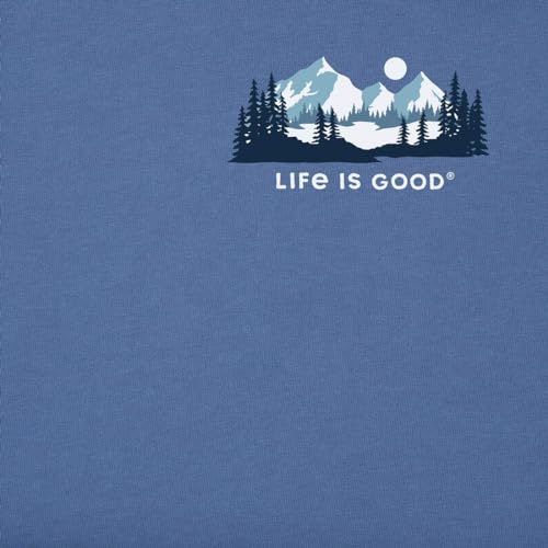 Life is Good. Men's Winter Evergreen Long Sleeve Crusher Tee, Vintage Blue (US, Alpha, Large, Regular, Regular, Vintage Blue)2