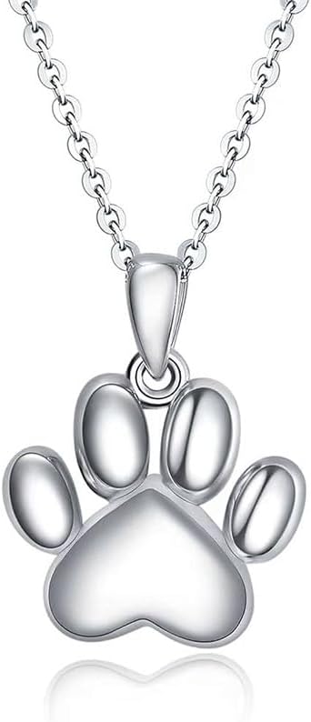 Paw Urn Necklace Cremation Jewelry for Ashes for Dog/Cat Paw Print Pet Urn Pendant Memorial Keepsake Ashes Locket for Women Men