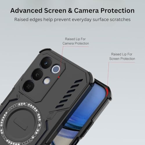 Image of Back Cover Case for Realme 15x 5G | 360 Protection Mobile Phone Case Mag-Safe | Camera Protection | Back Cover for Realme 15 x 5G / Realme 15x 5+G - Black TPU+PC