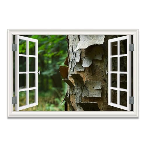 Cuadro lienzo efecto ventana de montañas nevadas 20x30cm para decoración moderna