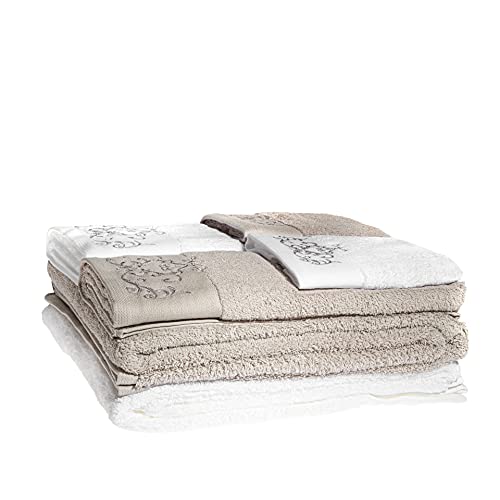 Classic 4 Ensemble de salle de bain 6 pièces Gris 100 % coton Cover