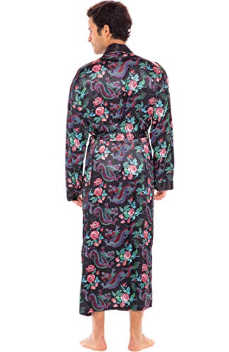 Alexander Del Rossa Men's Lightweight Satin Robe, Long2