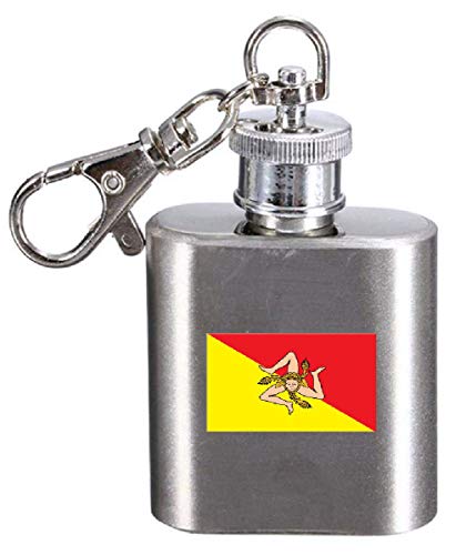 Flasque porte-clés Sicile avec gravure laser durable de qualité