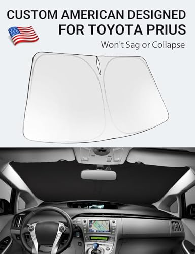 Image of Proadsy 2025 Upgrade Windshield Sun Shade Custom Fit 2010-2015 Toyota Prius Foldable Front Sunshade Protector Sun Visor Blocks UV Rays Keep Car Cooler