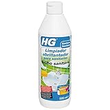 El limpiador HG Limpiador abrillantador para sanitarios tiene un olor refrescante y elimina marcas de aceite de baño, restos de jabón, grasas y adherencias ligeras de cal