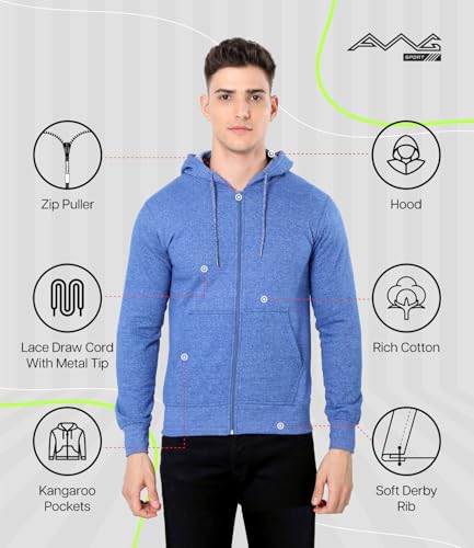 Image of AWG ALL WEATHER GEAR Hoodies for Men | Men's Solid Hooded Sweatshirt | Winter Wear | Pullover | Jackets for Men Stylish | Zipper Hooded Sweatshirt