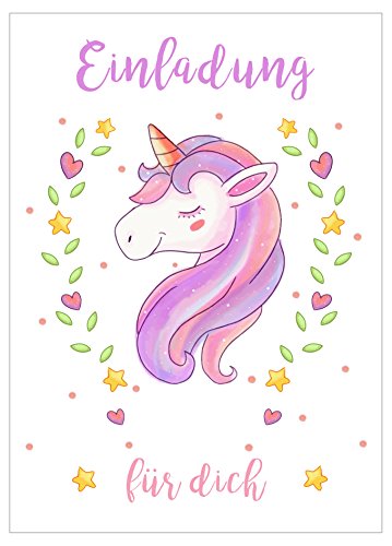 Edition Seidel Set van 12 uitnodigingskaarten uitnodigingen kinderverjaardag party meisje met schattige eenhoorn in roze… - Image 4