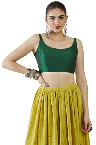 Image of Soch Womens Taffeta Solid Sleeveless Padded Blouse
