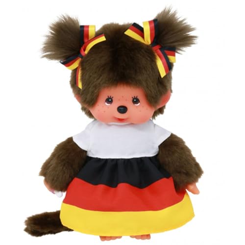 Kiki Monchhichi Sekiguchi 20 cm | Figurine fille robe Allemagne deux nattes collector