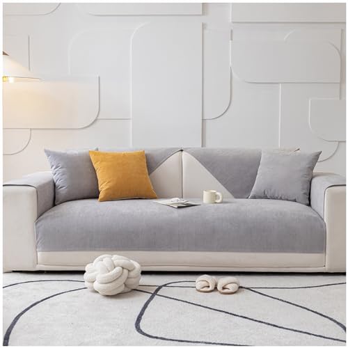 Housse de canapé imperméable gris clair idéale pour familles