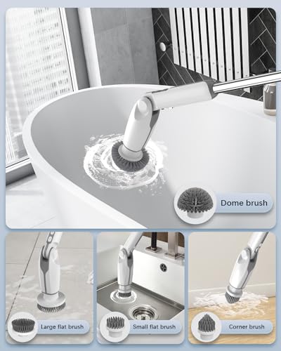 Image of Leebein YMG-818 /820 Electric Spin Scrubber Replacement Brush Heads, 8pcs Extra Brush Accessories Kit for YMG-818 /820 Cordless Cleaning Brush Only - Scrubber Not Included (YMG-White Brush Heads)