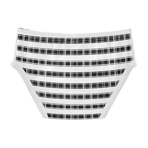 visesunny Boys Potty Training Underwear Black White Plaid Vertical Stripe Breathe Cotton Briefs Size 2T-8Y for Toddler2