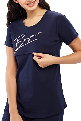 Image of ZEYO Women's Cotton Solid Plain Feeding Regular Fit Top 5647