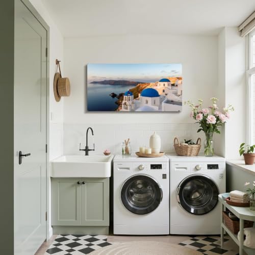 Image of Wall Art Santorini Island Skyline at Sunrise