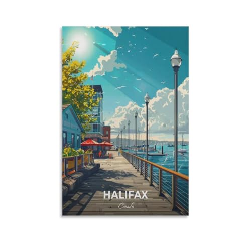 Halifax Waterfront Boardwalk Canvas Wall Art 08x12in