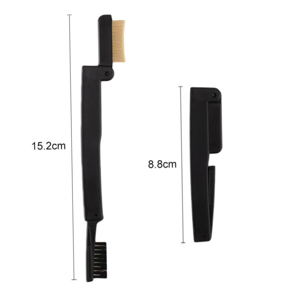 FRCOLOR Folding Eyebrow Brush Eyelash Comb Dual Sided Makeup Tool for Women Portable Design for Go Use Easy to Clean for Separating Lashes After Curling and Mascara Application