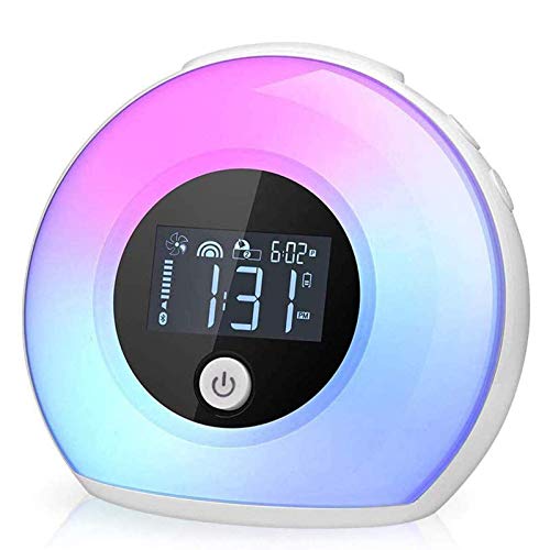 Nachtlicht Wecker, Weck-Up-Wecker-Wecker-Bluetooth-Lautsprecher-Lampe Nachtlicht, dimmbar warmes Licht und buntes Licht neben