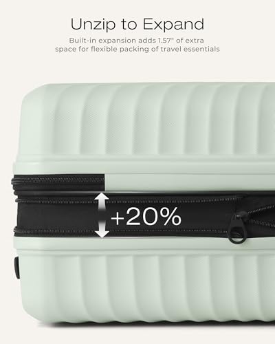 Image of Coolife Luggage Carry-On, Lightweight PC Hardside Suitcase, 20-Inch, Black