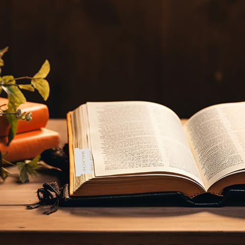 Onglets bibliques fins Beavorty en similicuir blanc haut de gamme - 7