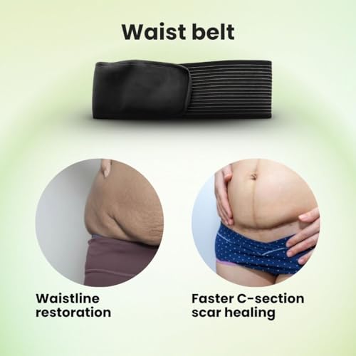 Image of Neodocs 3-in-1 Postpartum Belt After Delivery for Women - C-Section Belt Postpartum & Belly Wrap for After Delivery Recovery - Adjustable Postpartum Belt, Maternity Belt for Waist, Pelvis & Tummy Support (Free Size) (BLACK)