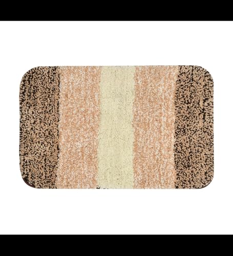 Image of NAMCHI Comfort Brown Microfiber Bath Mat 50 X 80 cm | Anti Skid Non Slip Bathroom Floor Mat | Super Absorbent & Quick Dry | Soft Washable Bath Rug for Bathroom, Bedroom & Home (Pack of 1)