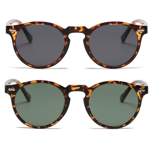 Image of JOVAKIT Vintage Kids Polarized Sunglasses for Girls Boys Age 2-9, Round Sun Glasses for Children UV400 Protection
