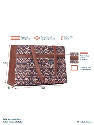 Image of ZOUK Urban Escape Bag | Stylish Vegan with Laptop Compartment, Trolley Sleeve & Anti-Theft Pocket |